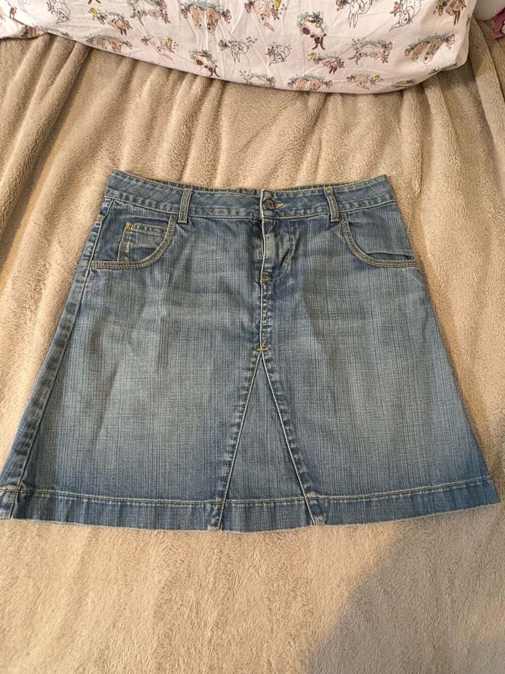 Boden Denim Skirt Size 12R Blue Cotton A-Line Mini